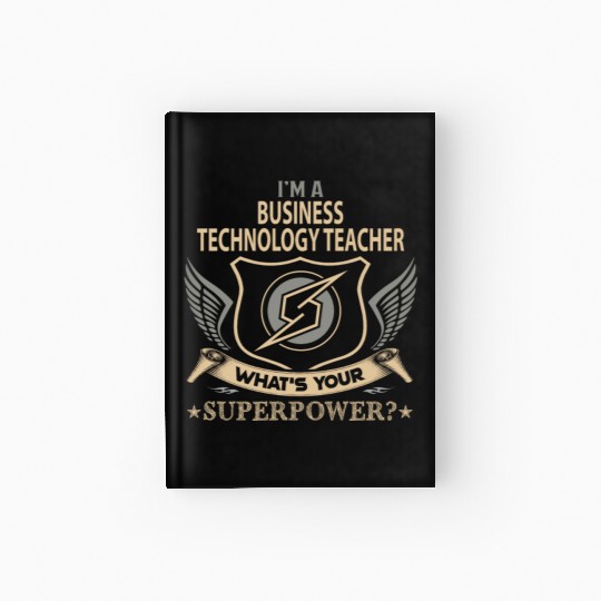 Business Technology Teacher Hardcover Journal - Superpower J