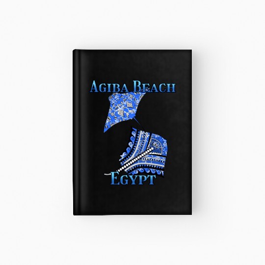 Agiba Beach Vacation Tribal Stingrays Hardcover Journal