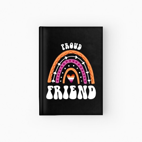 Proud Friend Lesbian Pride Rainbow Hardcover Journal