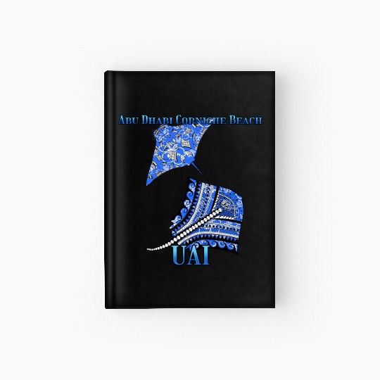 Abu Dhabi Corniche Beach Vacation Tribal Stingrays Hardcover Journal