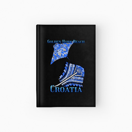 Golden Horn Beach Vacation Tribal Stingrays Hardcover Journal