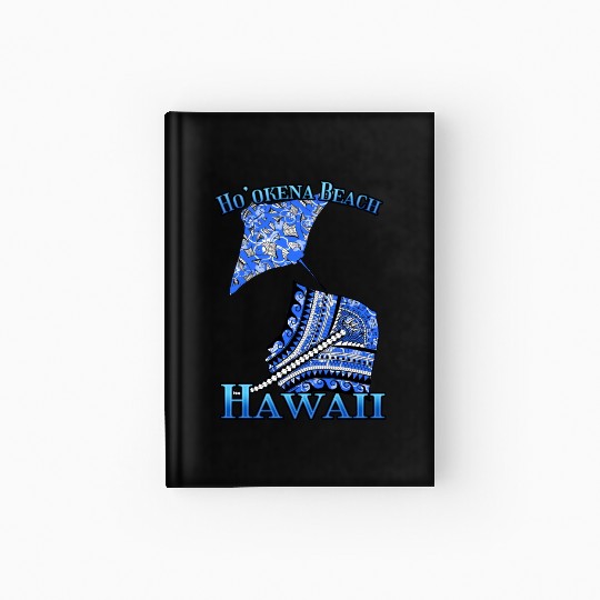 Ho'okena Beach Vacation Tribal Stingrays Hardcover Journal