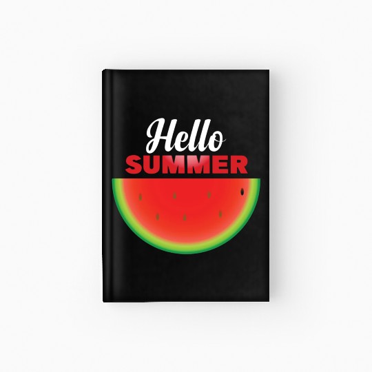 Hello Summer, Hello summer slogan on watermelon Hardcover Journal