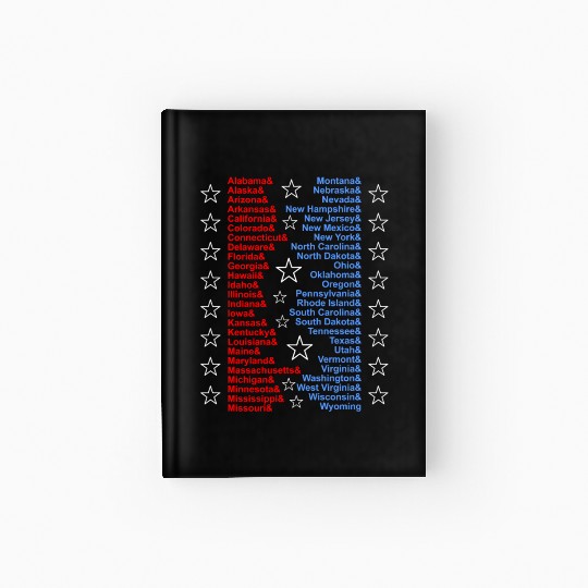 Patriotic Fifty States Red White Blue Hardcover Journal
