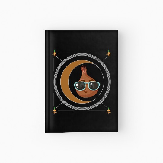 Onion Vegetable Hardcover Journal, Onion Wearing Sunglasses