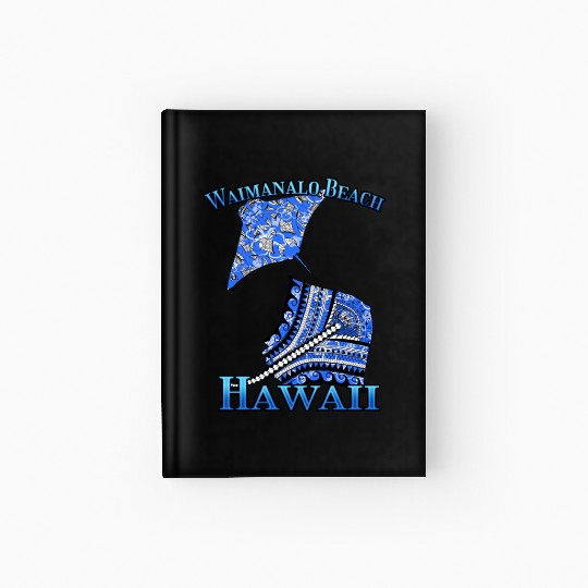 Waimanalo Beach Vacation Tribal Stingrays Hardcover Journal