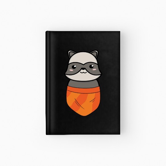Funny Racoon Raccoon Animal Trash Fun Lovers Hardcover Journal