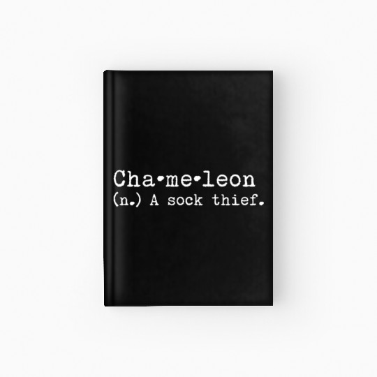 A Sock Thief Chameleon Reptile Hardcover Journal