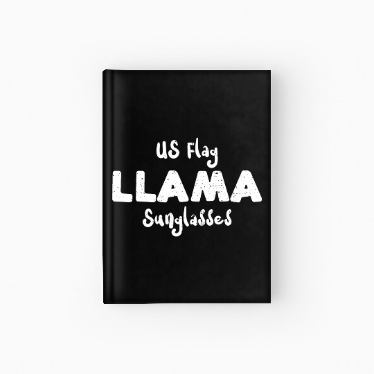 US Flag Llama Sunglasses Hardcover Journal