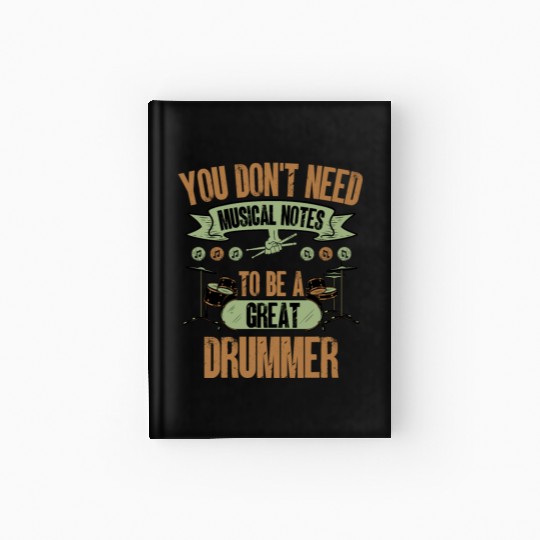 drummer humor gift drums Hardcover Journal