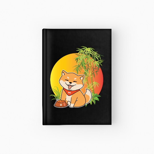 Shiba Inu Japanese Dog Breed Bamboo Plant Hunting Hardcover Journal