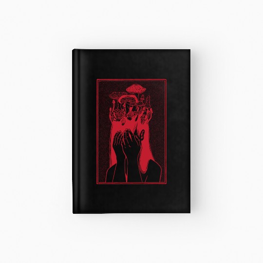 Woman sorrow mushrooms thinking depression Woman s Hardcover Journal
