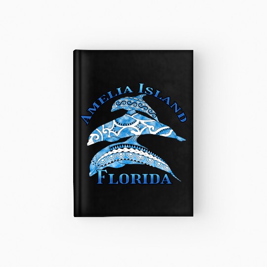 Amelia Island Florida Vacation Tribal Dolphins Hardcover Journal