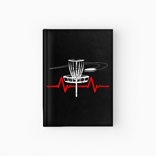 Disc Golf Heartbeat Ultimate Frisbee Sports Hardcover Journal