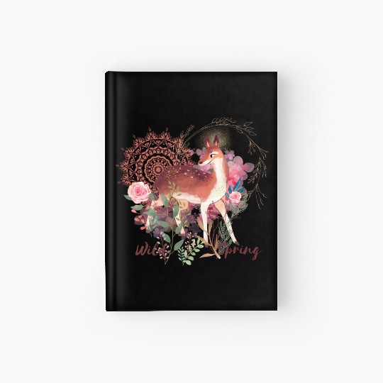 Sweet Deer In Wild Spring - 5 Hardcover Journal