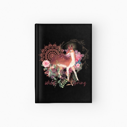 Sweet Deer In Wild Spring - 5 Hardcover Journal