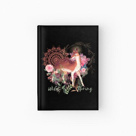 Sweet Deer In Wild Spring - 8 Hardcover Journal