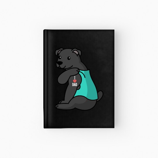 I Love Dad Staffordshire Bull Terrier Hardcover Journal