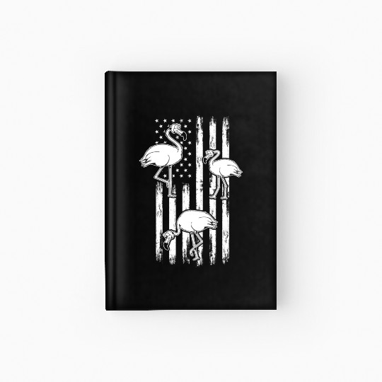 Flamingo Patriotic US Flag 4th Of July Flamingo Hardcover Journal