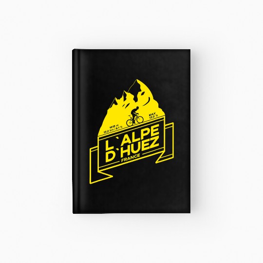 L Alpe D Huez Road Cycling Mountain Climb Hardcover Journal