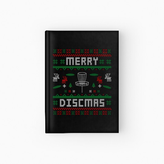 Merry Discmas Disc Golf Ugly Dad Uncle Christmas Hardcover Journal