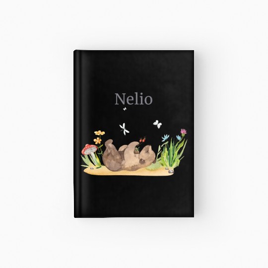 Forest Animal Bear Flowers Name Nelio Hardcover Journal
