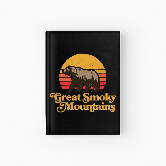 Retro Great Smoky Mountains Park Bear Hardcover Journal