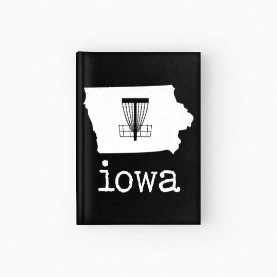 State of Iowa Disc Golf Hardcover Journal Golfer Golfing