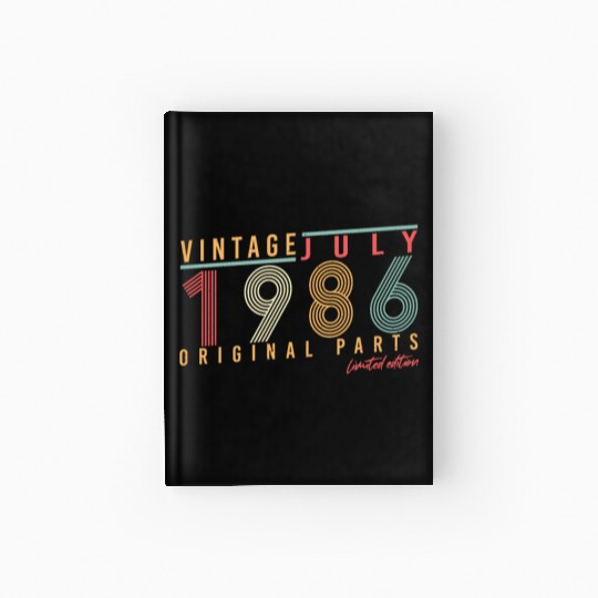 Retro 1986 July Hardcover Journal