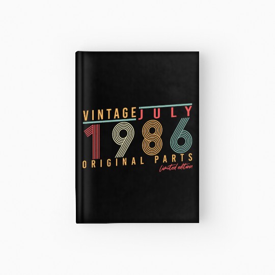 Retro 1986 July Hardcover Journal
