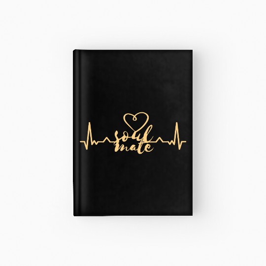 Soulmate Valentinsday heartbeat Hardcover Journal