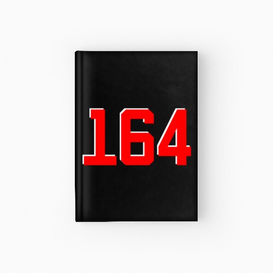164 red and white Hardcover Journal