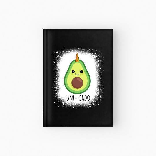 Cute Avocado Unicorn Design Hardcover Journal
