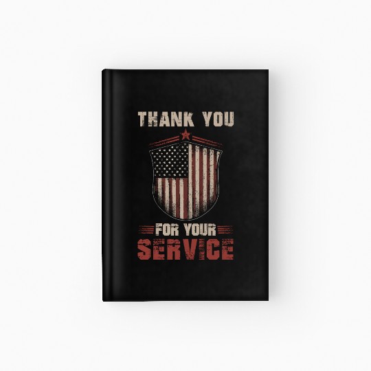 American Flag Patriotic Soldier US Veteran Men Hardcover Journal