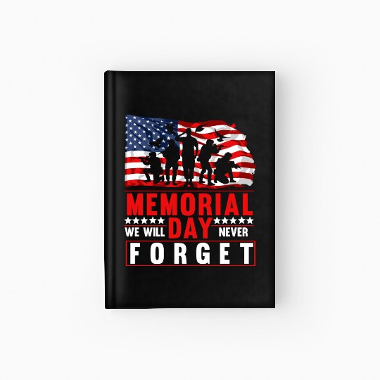 Memorial Day American Flag Soldiers Patriotic US Hardcover Journal