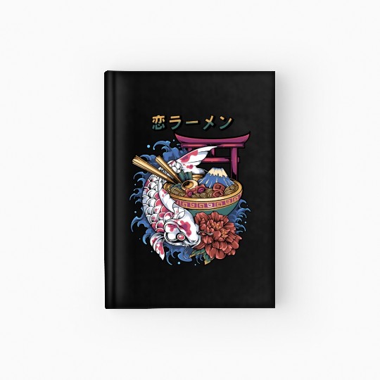koi fish ramen Hardcover Journal