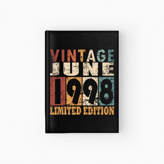 1998 vintage born in June gift Hardcover Journal