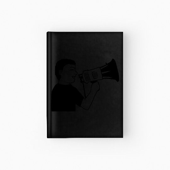 man angry demonstration megaphone Hardcover Journal