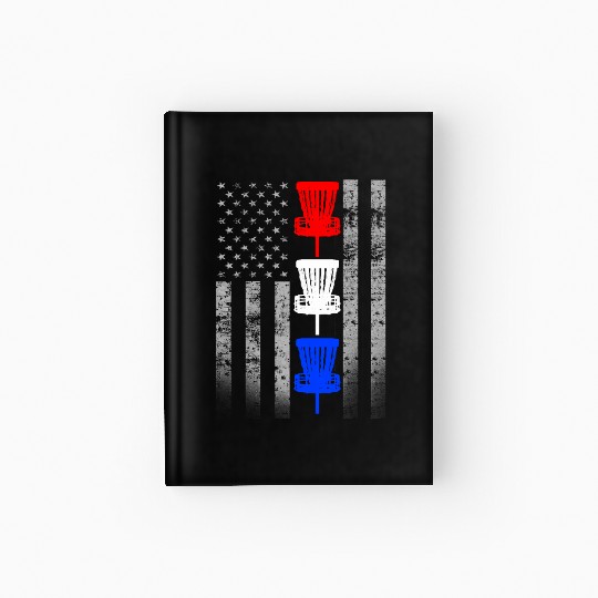 Red White and Blue Disc Golf Flag Hardcover Journal