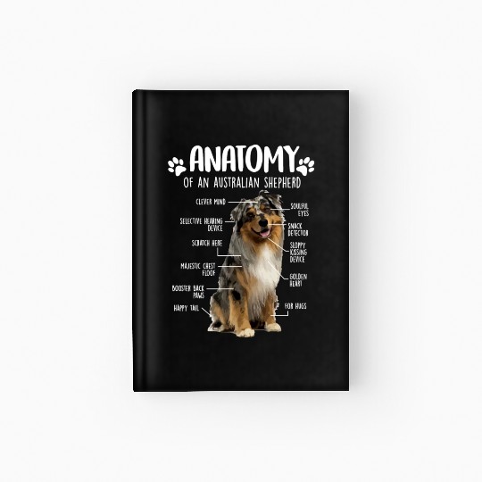 Funny Anatomy Australian Shepherd Dog Lover Aussie Hardcover Journal