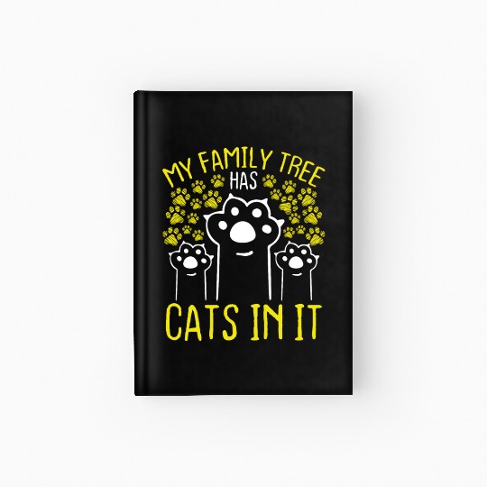 Cat Owner Family Tree has a Cat in it Funny Hardcover Journal