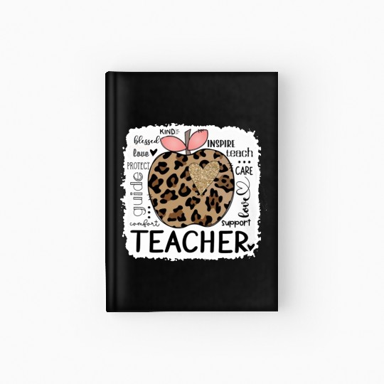 Leopard Apple Teacher Life Back To School 2022 Hardcover Journal