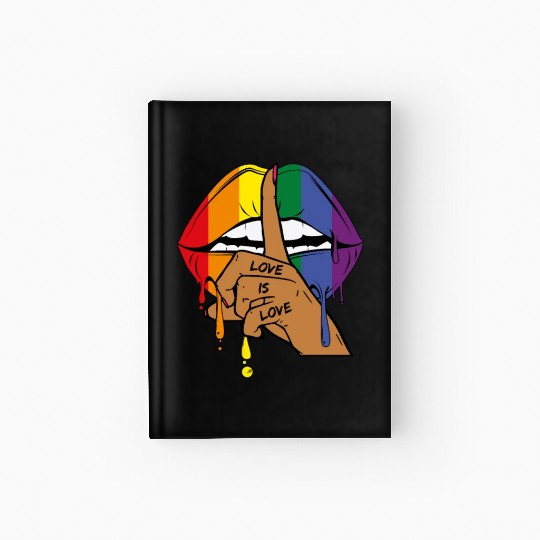 LGBT Love is Love Rainbow Lips Gay Lesbian Pride Hardcover Journal