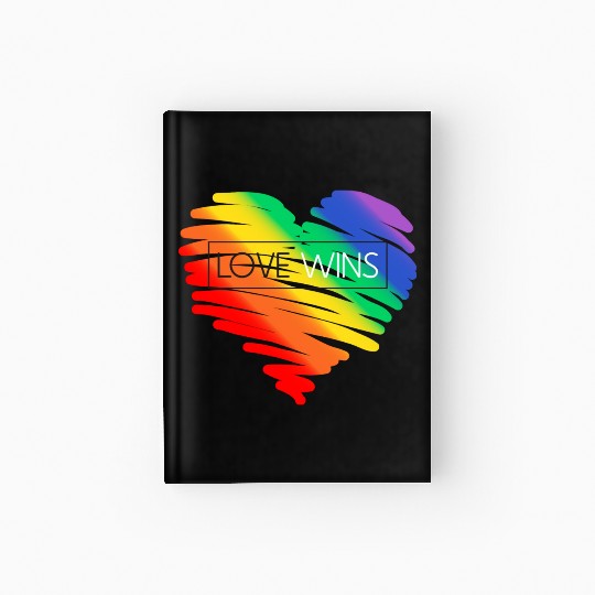 LGBT Rainbow Heart Love Wins Gay Lesbian Trans Bi Hardcover Journal