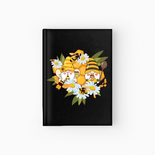 Gardening Gnome Daisy Bees Gnomes Flowers Hardcover Journal