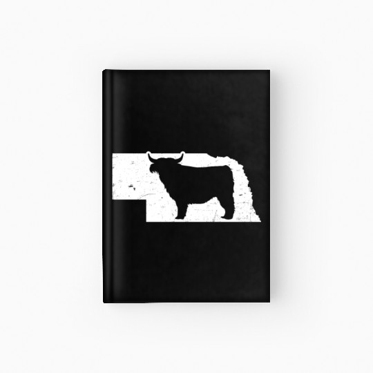 Highland Cow Patriotic Nebraska 4th July Hardcover Journal