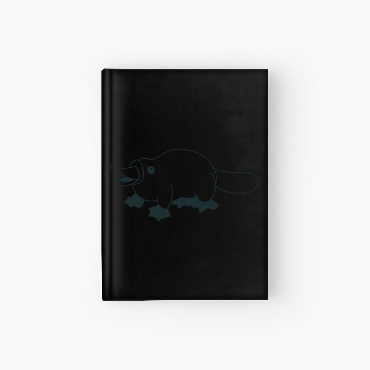 Cute little walking squat platypus Hardcover Journal