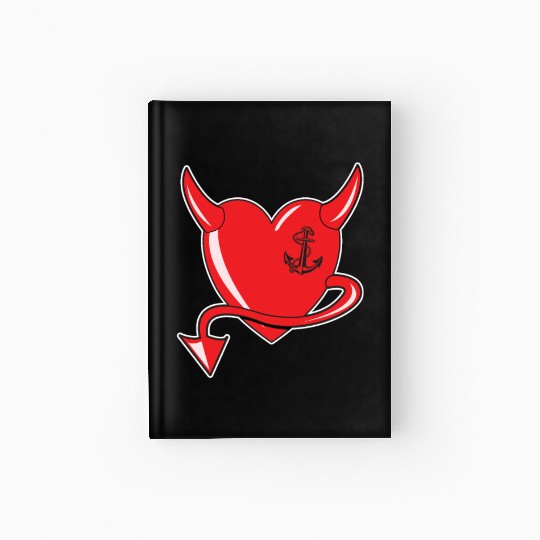 Red Heart - Devil Heart - Anchor - Gift Hardcover Journal