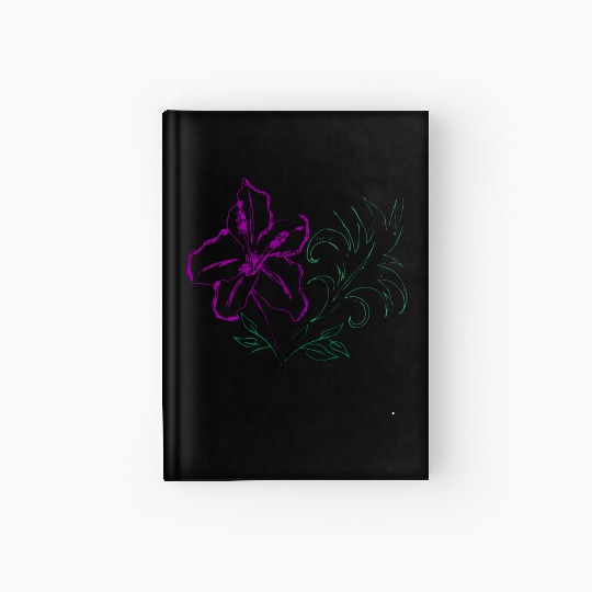 Tropical leaf and hibiscus Hardcover Journal