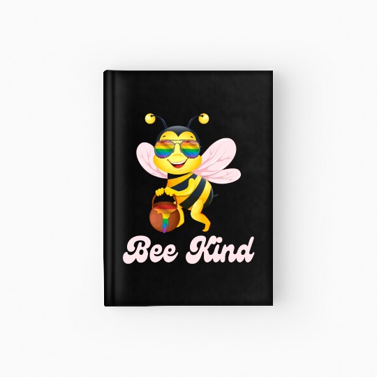 Bee LGBTQ Pride Rainbow Flag Kindness Hardcover Journal